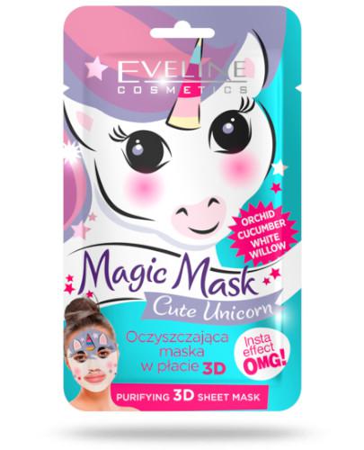 podgląd produktu Eveline Magic Mask oczyszczająca maska w płacie 3D Cute Unicorn 1 sztuka