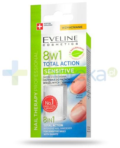 zdjęcie produktu Eveline Nail Therapy Total Action Sensitive 8w1 skoncentrowana odżywka z kwarcem do paznokci wrażliwych 12 ml