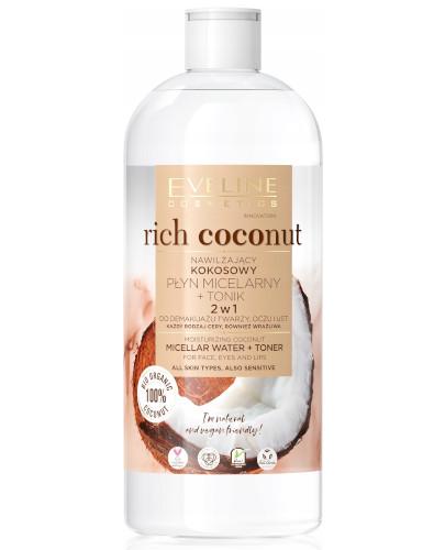 podgląd produktu Eveline Rich Coconut nawilżający kokosowy płyn micelarny i tonik 500 ml