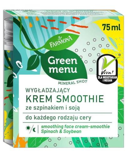 podgląd produktu Farmona Green Menu wygładzający krem smoothie ze szpinakiem i soją 75 ml