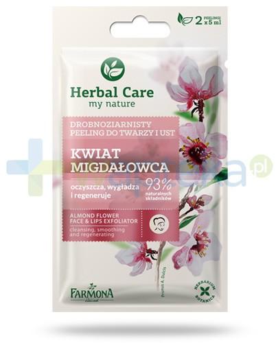 podgląd produktu Farmona Herbal Care Kwiat migdałowca drobnoziarnisty peeling do twarzy i ust 2x 5 ml