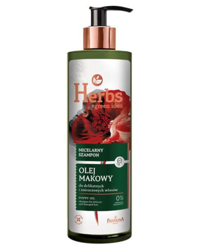 podgląd produktu Farmona Herbs micelarny szampon do delikatnych i zniszczonych włosów Olej Makowy 400 ml