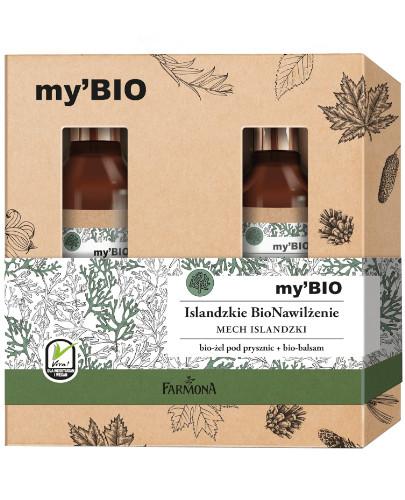 zdjęcie produktu Farmona my’BIO Islandzkie BioNawilżenie mineralny nawilżający bio-żel pod prysznic 500 ml + łagodzący bio-balsam 400 ml [ZESTAW]