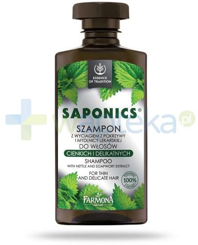 podgląd produktu Farmona Saponics szampon z wyciągiem z pokrzywy i mydlnicy lekarskiej do włosów cienkich i delikatnych 330 ml