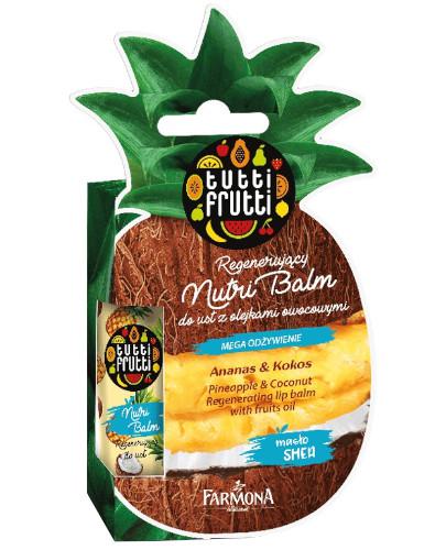podgląd produktu Farmona Tutti Frutti regenerujący nutri balm do ust z olejkami owocowymi ananas i kokos 12 ml