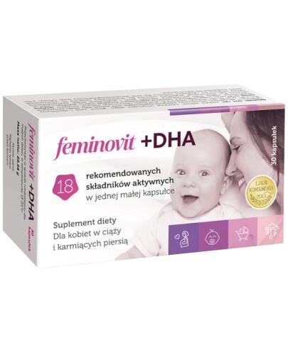 podgląd produktu Feminovit + DHA dla kobiet w ciąży i karmiących piersią 30 kapsułek