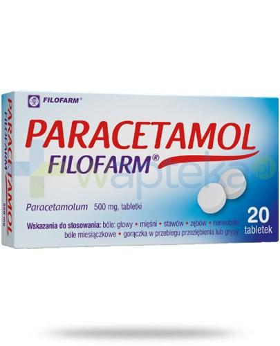 podgląd produktu Filofarm Paracetamol 500mg 20 tabletek