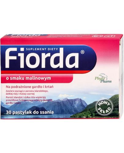 podgląd produktu Fiorda o smaku malinowym 30 pastylek