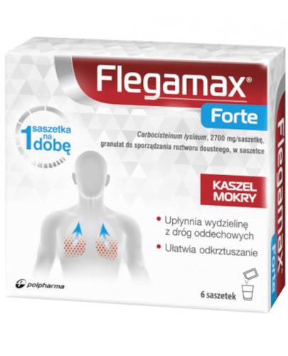 podgląd produktu Flegamax Forte 2700 mg/saszetkę granulat do sporządzania roztworu doustnego 6 saszetek