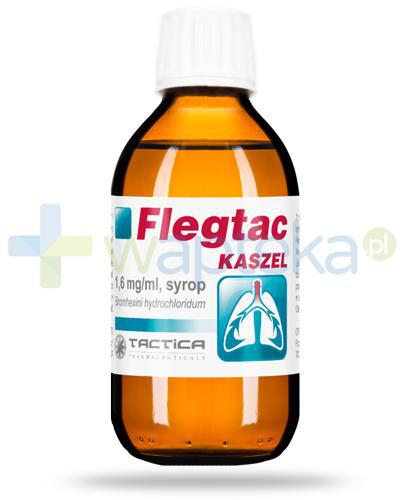 podgląd produktu Flegtac Kaszel, Bromhexini hydrochloridum 1,6mg/ml, syrop o smaku wiśniowym 125 ml