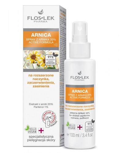 podgląd produktu Flos-Lek Arnica spray z arniką 20%  na rozszerzone naczynka, zaczerwienienia, zasinienia 100 ml