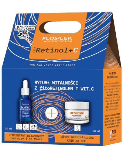 zdjęcie produktu Flos-Lek fitoRetinol+C Pro Age Koncentrat witaminowy pod oczy i na twarz 30 ml + krem na noc 50 ml [ZESTAW]