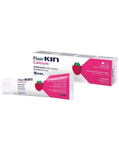 podgląd produktu Kin Fluor-Kin Calcium pasta do zębów smak truskawkowy 75 ml