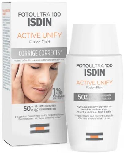 podgląd produktu Fotoultra 100 Isdin Active Unify Fusion fluid SPF50+ 50 ml