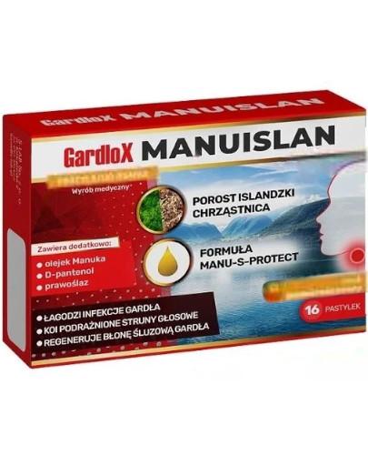 zdjęcie produktu Gardlox Manuislan pastylki do ssania o smaku pomarańczowym 16 pastylek