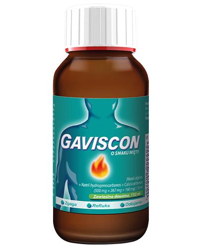 podgląd produktu Gaviscon (500 mg + 267 mg + 160 mg)/10ml o smaku miętowym zawiesina 150 ml