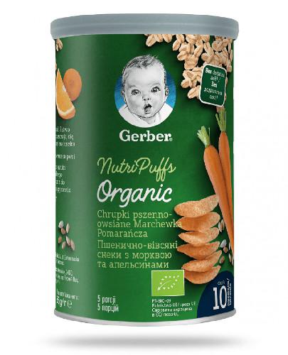podgląd produktu Nestlé Gerber Organic Nutri Puffs chrupki pszenno-owsiane marchewka pomarańcza 35 g
