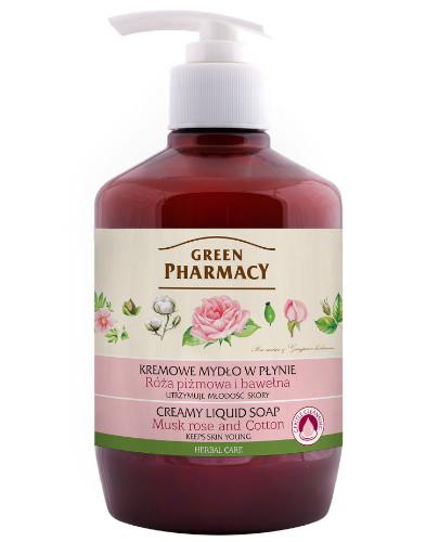 podgląd produktu Green Pharmacy mydło w płynie róża piżmowa i bawełna 460 ml