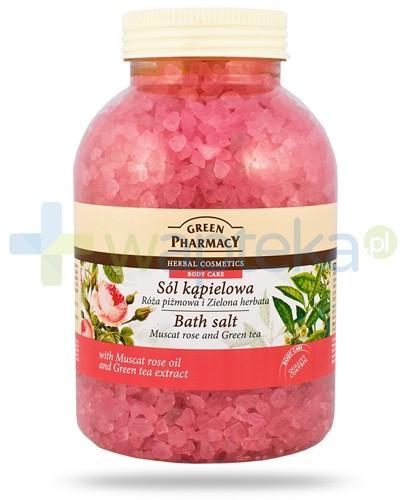 podgląd produktu Green Pharmacy sól kąpielowa róża piżmowa i zielona herbata 1300 g Elfa Pharm