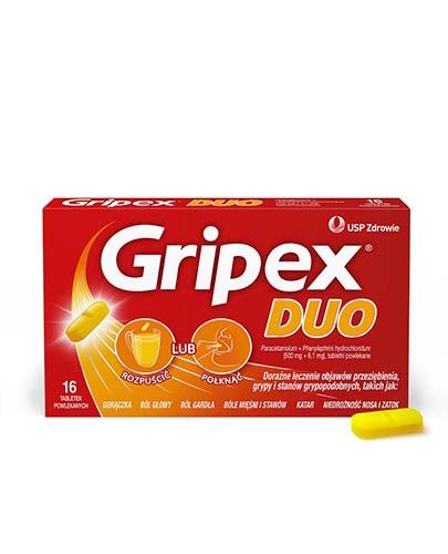 zdjęcie produktu Gripex Duo 500 mg + 6,1 mg 16 tabletek