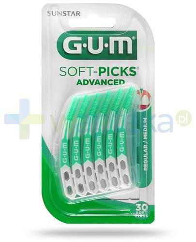 zdjęcie produktu GUM Soft-Picks Advanced Regular Medium gumowe szczoteczki międzyzębowe 30 sztuk