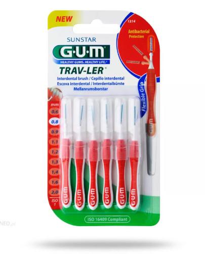 zdjęcie produktu GUM Trav-Ler szczoteczki międzyzębowe 0,8mm 6 sztuk