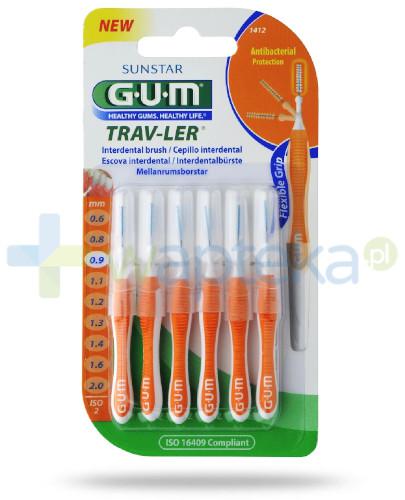 zdjęcie produktu GUM Trav-Ler szczoteczki międzyzębowe 0,9mm 6 sztuk