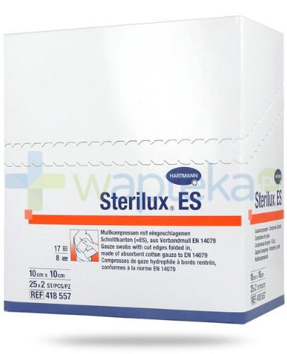 zdjęcie produktu Hartmann Sterilux ES kompresy jałowe z gazy bawełnianej 17 nitek 8 warstw 10cm x 10cm 25 x 2 sztuk