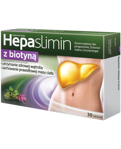 podgląd produktu Hepaslimin z biotyną 30 tabletek