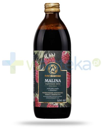 podgląd produktu Herbal Monasterium Malina naturalny sok z malin z witaminą C 500 ml