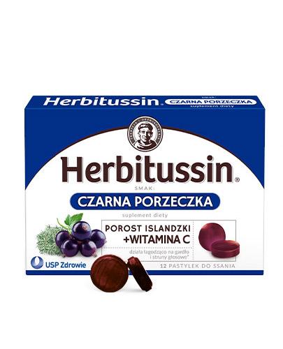 zdjęcie produktu Herbitussin Porost Islandzki + witamina C czarna porzeczka 12 pastylek do ssania
