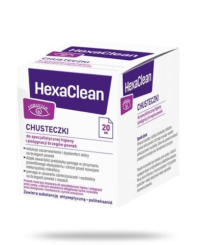 podgląd produktu HexaClean chusteczki do specjalistycznej higieny i pielęgnacji brzegów powiek 20 sztuk