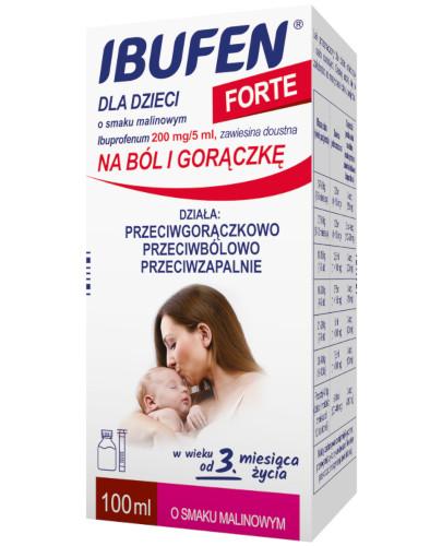 zdjęcie produktu Ibufen dla dzieci Forte 200mg/5ml zawiesina o smaku malinowym dla dzieci 3m+ 100 ml
