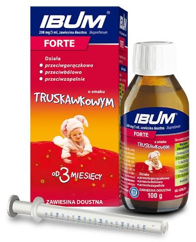 zdjęcie produktu Ibum Forte 200mg/5m zawiesina doustna dla dzieci od 3 miesiąca życia, smak truskawkowy 100 g