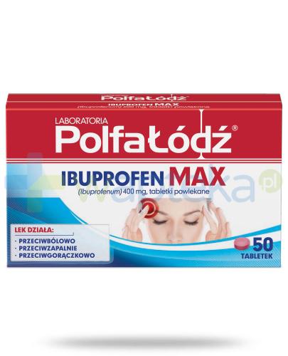 zdjęcie produktu Ibuprofen Max 400mg Laboratoria Polfa Łódź 50 tabletek
