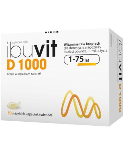 zdjęcie produktu IbuVit D 1000 witamina D dla dzieci 1+, młodzieży i dorosłych, krople 30 kapsułek