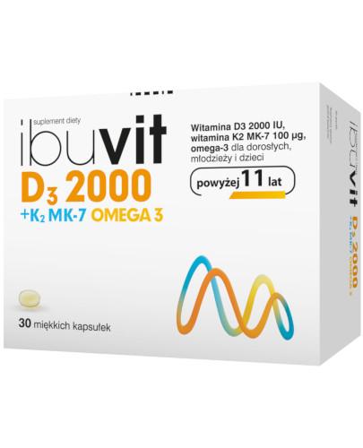 zdjęcie produktu IbuVit D3 + K2 MK-7 2000 Omega-3 witamina D3 dla dorosłych 30 kapsułek