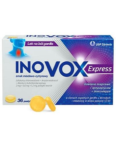 zdjęcie produktu Inovox Express 2 mg + 0,6 mg + 1,2 mg smak miodowo-cytrynowy 36 pastylek