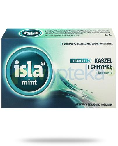 zdjęcie produktu Isla Mint 80 mg łagodzi łagodzi kasszel i chrypkę, bez cukru 60 pastylek