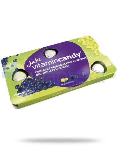 podgląd produktu Jake VitaminCandy cukierki bez cukru smak winogrona 15 pastylek