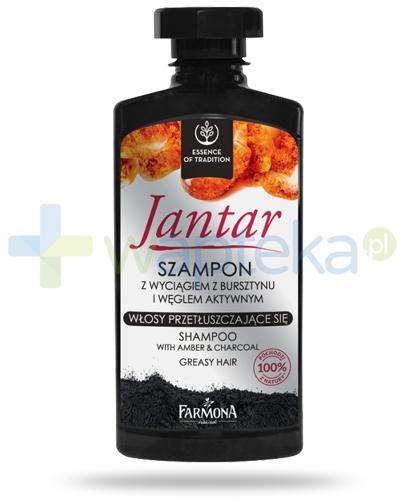 podgląd produktu Jantar szampon z wyciągiem z bursztynu i węglem aktywnym do włosów przetłuszczających się 330 ml