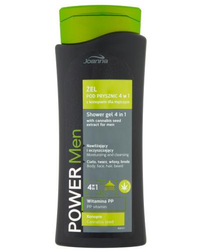 podgląd produktu Joanna Power Men żel pod prysznic 4w1 z konopiami dla mężczyzn 400 ml