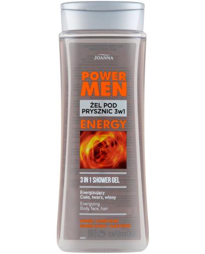 podgląd produktu Joanna Power Men żel pod prysznic guarana-czarny pieprz dla mężczyzn 300 ml