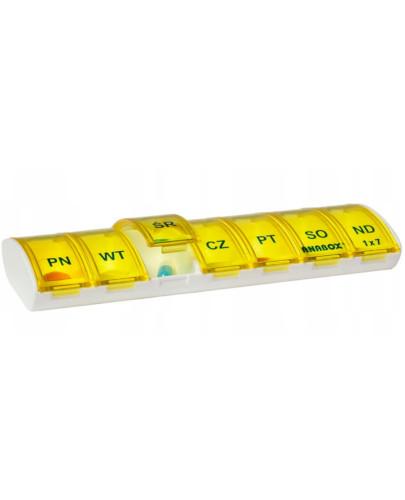 podgląd produktu Kasetka na leki ANABOX 1 x 7 żółta 7 dniowa 1 sztuka