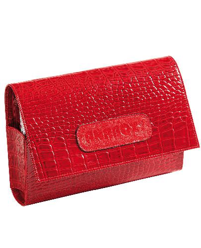podgląd produktu Kasetka na leki ANABOX de luxe 7 dniowa z podzialem na pory kolor czerwony lakierowany 1 sztuka