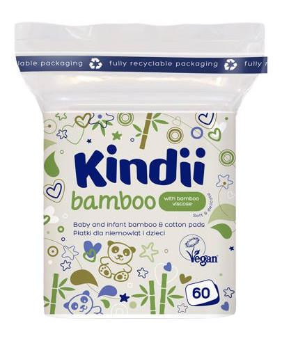zdjęcie produktu Kindii Bamboo miękkie płatki kosmetyczne dla dzieci i niemowląt 60 sztuk