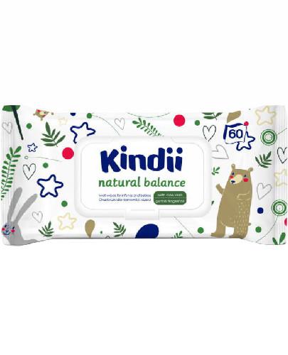 podgląd produktu Kindii Natural Balance chusteczki nawilżane dla dzieci i niemowląt 60 sztuk