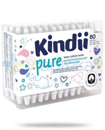 podgląd produktu Kindii Pure bawełniane patyczki dla niemowląt 60 sztuk