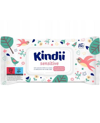 podgląd produktu Kindii Sensitive chusteczki nawilżane dla dzieci i niemowląt 60 sztuk