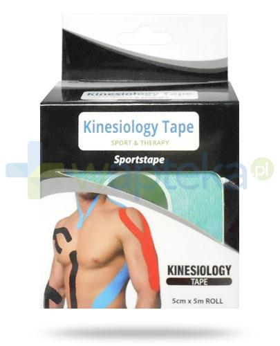 podgląd produktu Kinesiology Tape taśma do kinesiotapingu 5cm x 5m kolor błękitny 1 sztuka